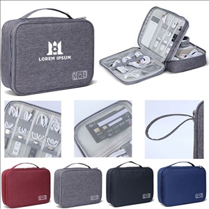 Double-Layer Electronics Organizer Case for Cables, Chargers & Gadgets